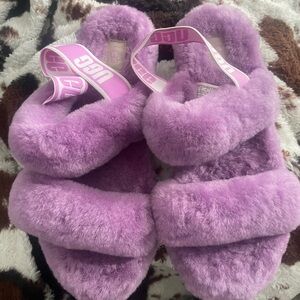 UGG Fluffy Lilac Slippers